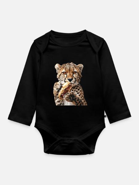 Gepard - Baby Bio-Langarm-Body - Schwarz