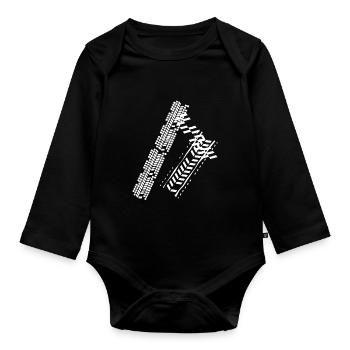 Tire tread tires Wheels Wheel change - Organic Longsleeve Baby Bodysuit - black - Front