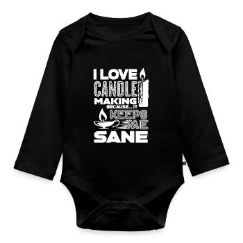 Candle Making I Love Candle Making - Organic Longsleeve Baby Bodysuit - black - Front