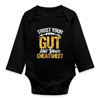 Faites confiance à votre instinct et non à votre aide-mémoire Fantaisie amusante - Body Bébé bio manches longues - noir - Devant