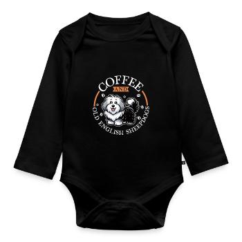 Coffee and Bobtail - Organic Longsleeve Baby Bodysuit - black - Front