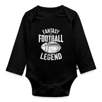 Fantasy Football Légende Drôle Football Commish - Body Bébé bio manches longues - noir - Devant