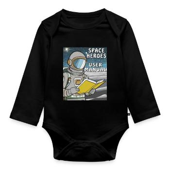 ASTRONAUT BUCH SPACE HERO USER MANUAL - Baby Bio-Langarm-Body - Schwarz - Vorne