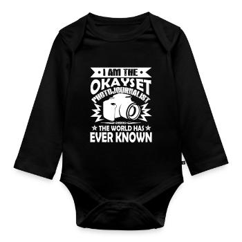 Photojournalist Okayest Photojournalist - Organic Longsleeve Baby Bodysuit - black - Front