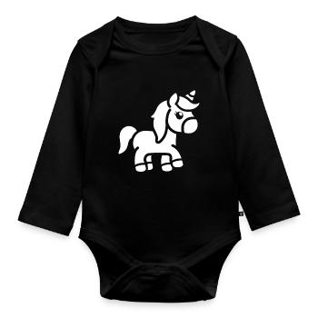 Poney - Body Bébé bio manches longues - noir - Devant
