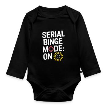 Binge Watching TV Marathon for Streaming Addicts - Organic Longsleeve Baby Bodysuit - black - Front