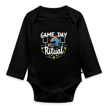 L’heure de l’atterrissage pour les fans de football et - Body Bébé bio manches longues - noir - Devant