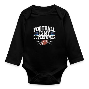 L’heure de l’atterrissage pour les fans de football et - Body Bébé bio manches longues - noir - Devant
