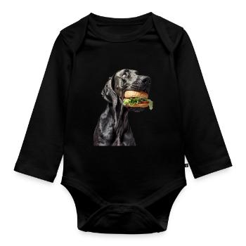 Deutsche Dogge - Baby Bio-Langarm-Body - Schwarz - Vorne