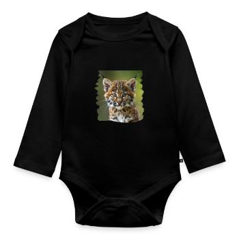 Bobcats Rotluchse Rotluchs Luchs - Baby Bio-Langarm-Body - Schwarz - Vorne