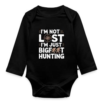 Bigfoot croyant Sasquatch Cryptide Créature de la forêt - Body Bébé bio manches longues - noir - Devant