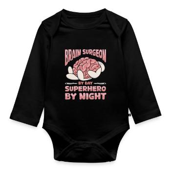 Brain surgeon - Organic Longsleeve Baby Bodysuit - black - Front