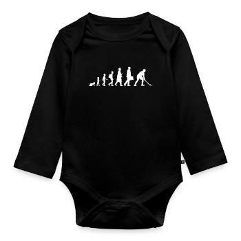 Évolution du hockey sur gazon - Body Bébé bio manches longues - noir - Devant
