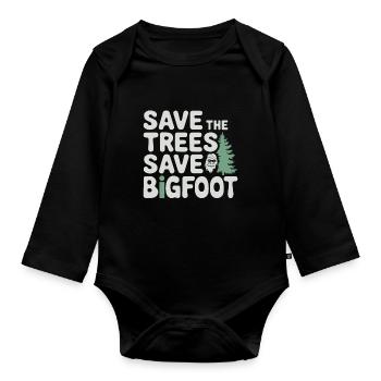 Bigfoot croyant Sasquatch Cryptide Créature de la forêt - Body Bébé bio manches longues - noir - Devant