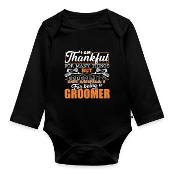 Dog Groomer Love Being A Groomer - Organic Longsleeve Baby Bodysuit - black - Front