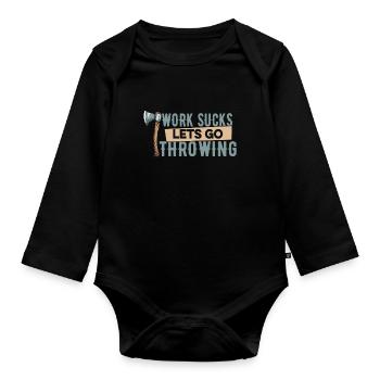 Axe Throwing Axe Thrower - Organic Longsleeve Baby Bodysuit - black - Front