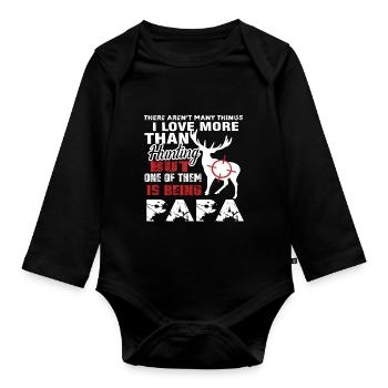 Hunting Love Hunting And Being Papa - Organic Longsleeve Baby Bodysuit - black - Front