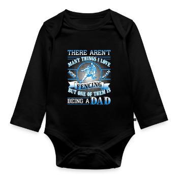 Love Being A Fencing Dad - Organic Longsleeve Baby Bodysuit - black - Front