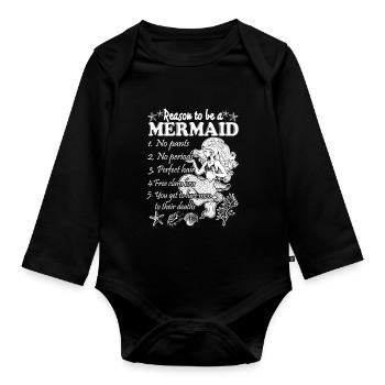 Reason To Be A Mermaid - Organic Longsleeve Baby Bodysuit - black - Front
