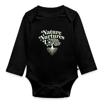 Optimisme climatique, Jour de la Terre, Durabilité - Body Bébé bio manches longues - noir - Devant