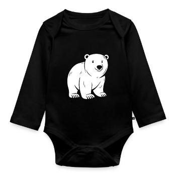 polar bear - Organic Longsleeve Baby Bodysuit - black - Front