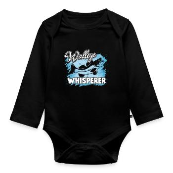 Walleye Whisperer - Organic Longsleeve Baby Bodysuit - black - Front