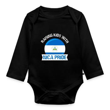 raising kids with nica pride Design - Baby Bio-Langarm-Body - Schwarz - Vorne