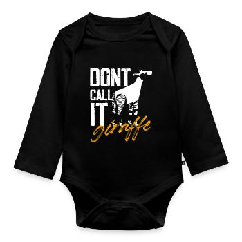 dont call it giraffe Design for a okapi lover - Organic Longsleeve Baby Bodysuit - black - Front