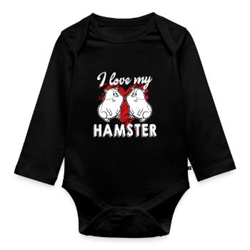 I Love My Hamster - Organic Longsleeve Baby Bodysuit - black - Front
