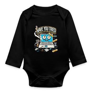 Haben Sie versucht, das Gerät aus- und wieder einz - Baby Bio-Langarm-Body - Schwarz - Vorne