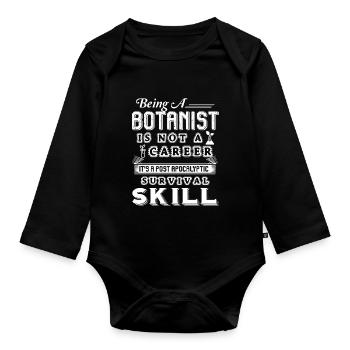 Botanist Botanist Survival Skill - Organic Longsleeve Baby Bodysuit - black - Front