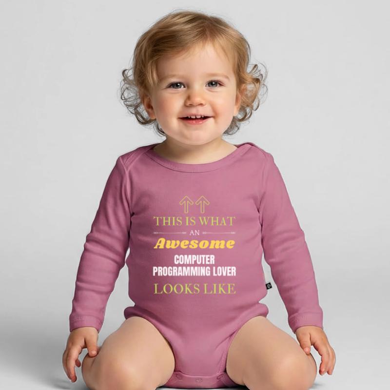 This is what an awesome Computer programming lover Organic Longsleeve Baby Bodysuit