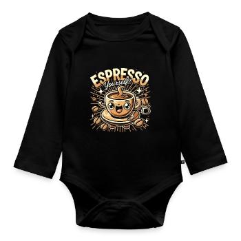 Espresso Selber machen - Baby Bio-Langarm-Body - Schwarz - Vorne