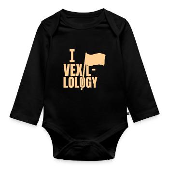I Love Vexillology Flag Flags - Organic Longsleeve Baby Bodysuit - black - Front