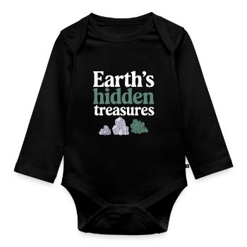 Enthusiast for collecting geology and - Organic Longsleeve Baby Bodysuit - black - Front