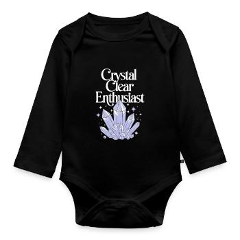 Enthusiast for collecting geology and - Organic Longsleeve Baby Bodysuit - black - Front