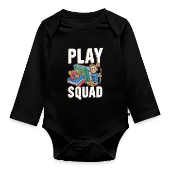 Brigade de garde d’enfants - Body Bébé bio manches longues - noir - Devant