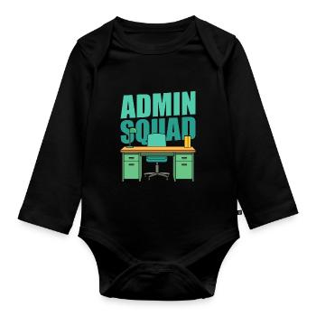 Escouade d’administrateurs - Body Bébé bio manches longues - noir - Devant