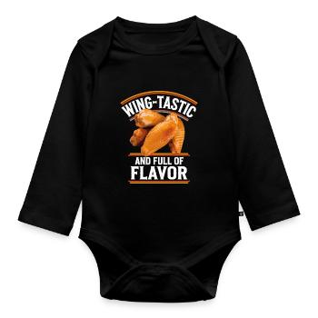 Ailes De Poulet Wing-Tastic Et Pleines De Saveur - Body Bébé bio manches longues - noir - Devant