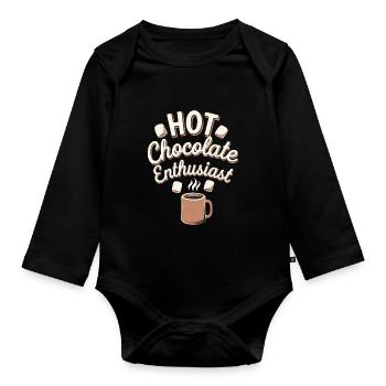 Winter Cozy Culture Warme Decken Hot Cocoa - Baby Bio-Langarm-Body - Schwarz - Vorne