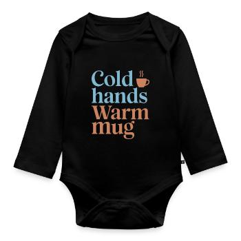 Winter Cozy Culture Warme Decken Hot Cocoa - Baby Bio-Langarm-Body - Schwarz - Vorne