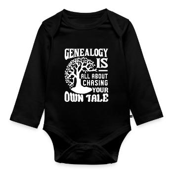 Genealogy Chasing Your Own Tale - Organic Longsleeve Baby Bodysuit - black - Front