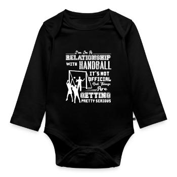 Handball In Relationship With Handball - Organic Longsleeve Baby Bodysuit - black - Front