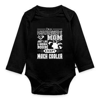 Hairdresser Hairdresser Mom Cooler - Organic Longsleeve Baby Bodysuit - black - Front