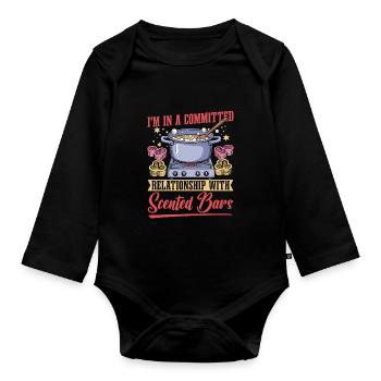 Soap production - Organic Longsleeve Baby Bodysuit - black - Front