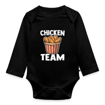 Chicken Wing Team Aliments pour ailes de poulet frites - Body Bébé bio manches longues - noir - Devant