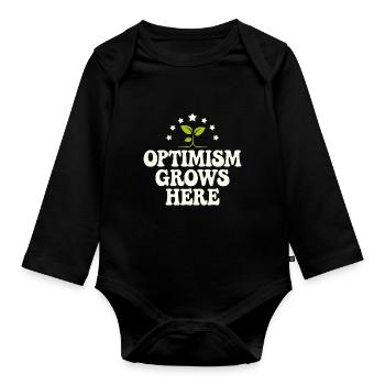 Optimisme climatique, Jour de la Terre, Durabilité - Body Bébé bio manches longues - noir - Devant