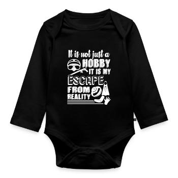 Spearfishing Is My Escape From Reality - Organic Longsleeve Baby Bodysuit - black - Front