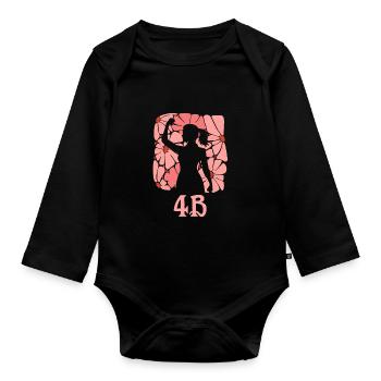 Mouvement 4B Féminisme Femmes Coréennes Fortes - Body Bébé bio manches longues - noir - Devant