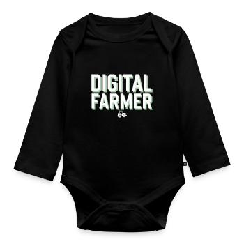 Farming Simulator Virtual Farming Game Fan Farm - Baby Bio-Langarm-Body - Schwarz - Vorne